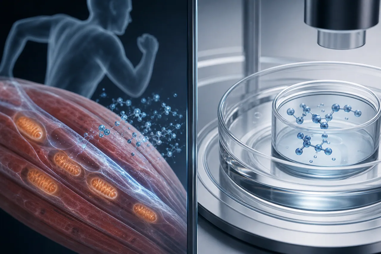 Mitochondrial structure representing cellular energy and healthy-aging research
